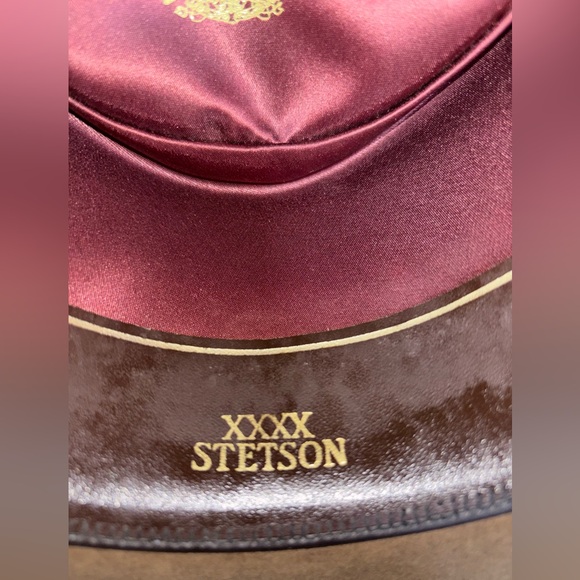 Stetson The Gun Club XXXX Cowboy Hat Size 7 USA Made Brown Leather - Picture 6 of 14